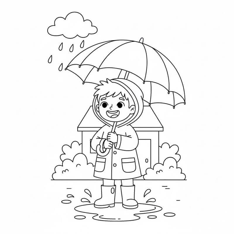 Ombrello Immagine Gratis da colorare