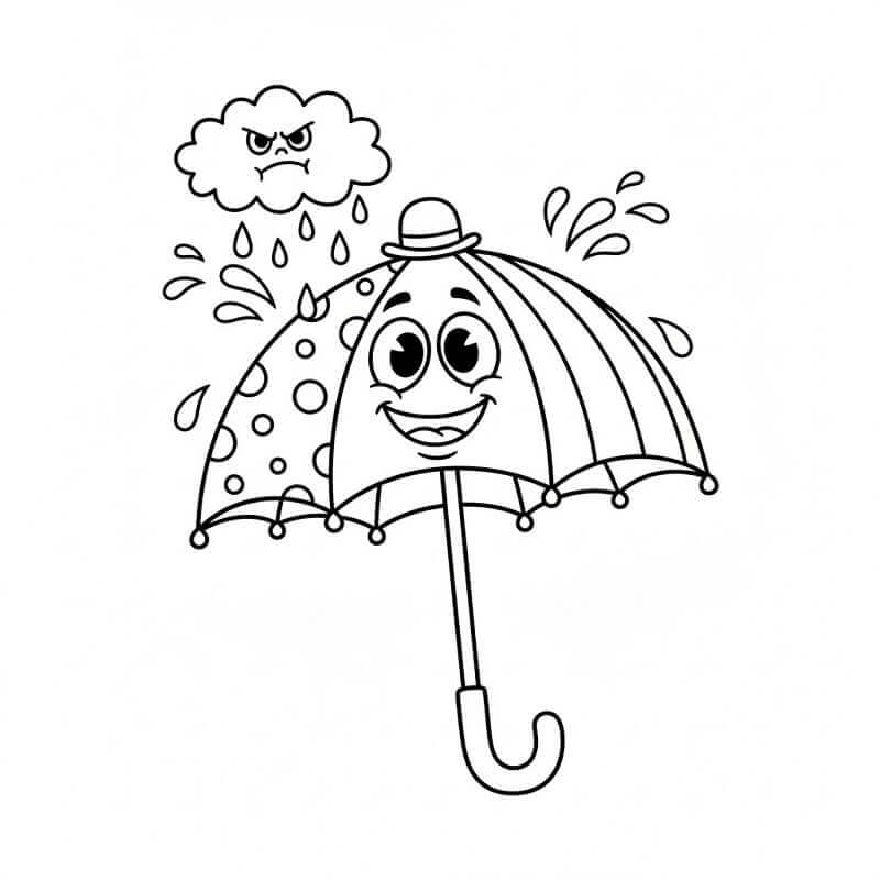 Ombrello Stampabile per Bambini da colorare