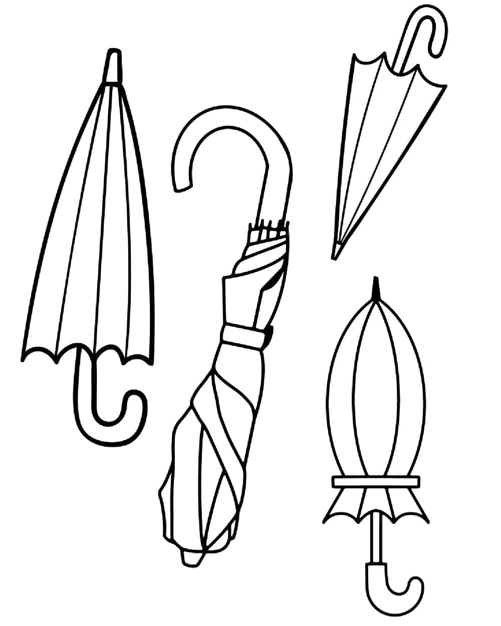 Ombrello per Bimbi di 4 Anni da colorare