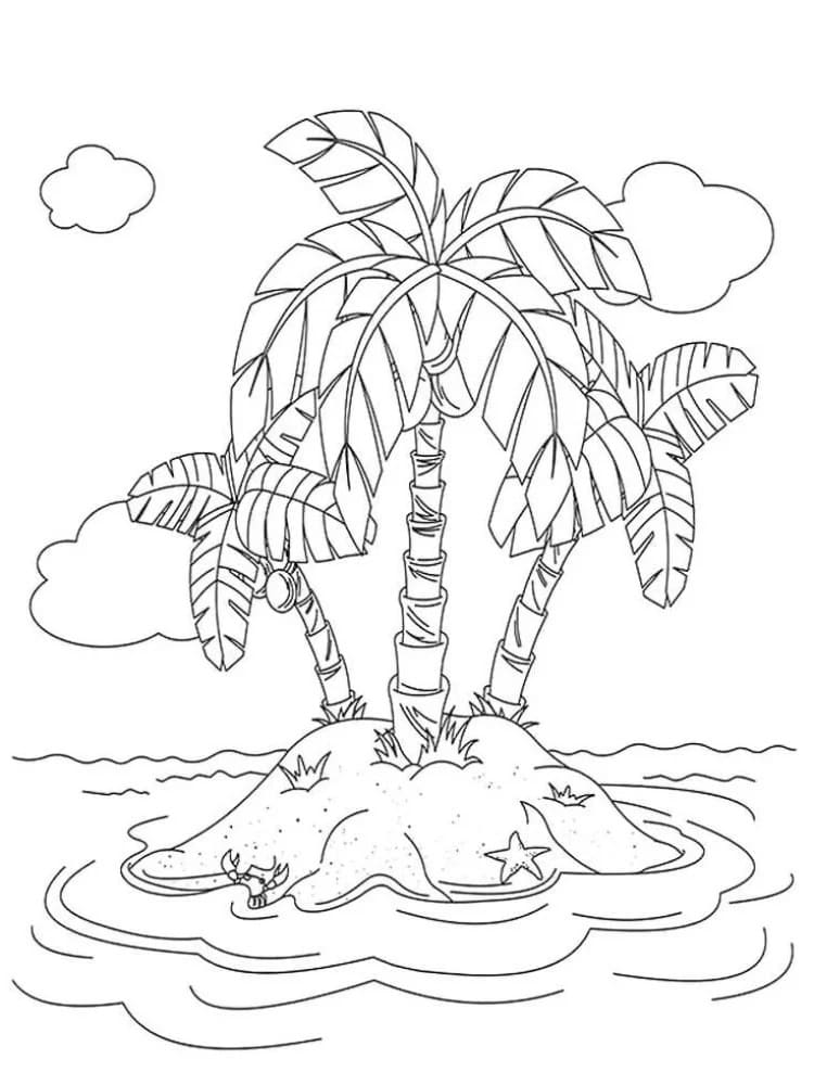 Paesaggio Isola da colorare