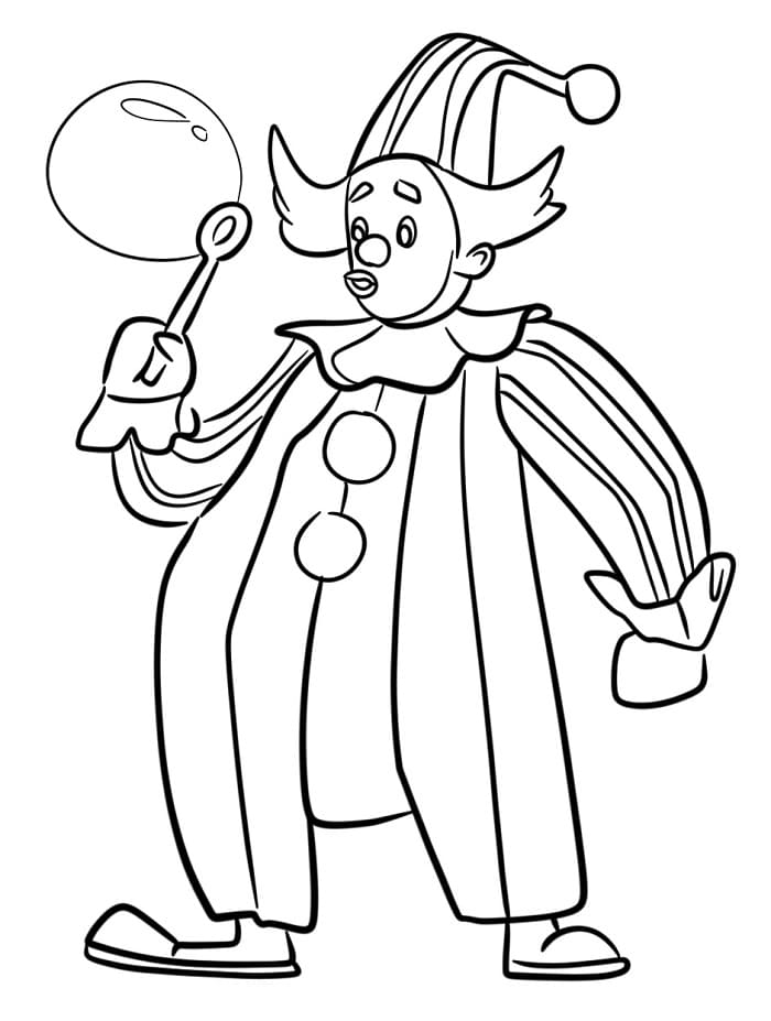 Pagliaccio Amichevole da colorare