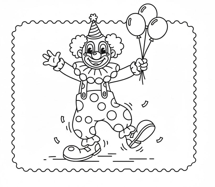 Pagliaccio Carino da colorare