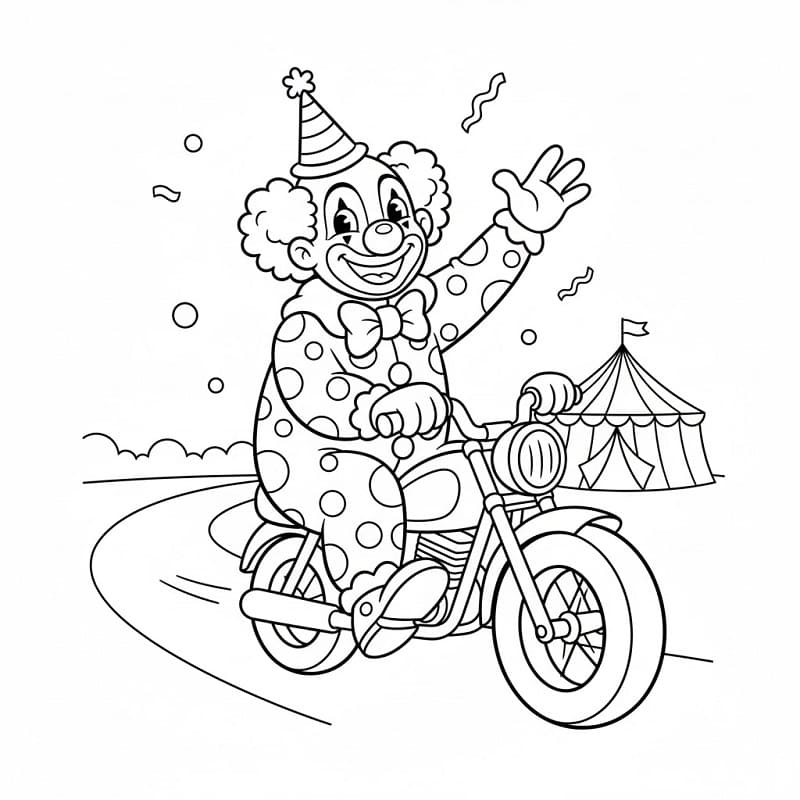 Pagliaccio Facile da colorare