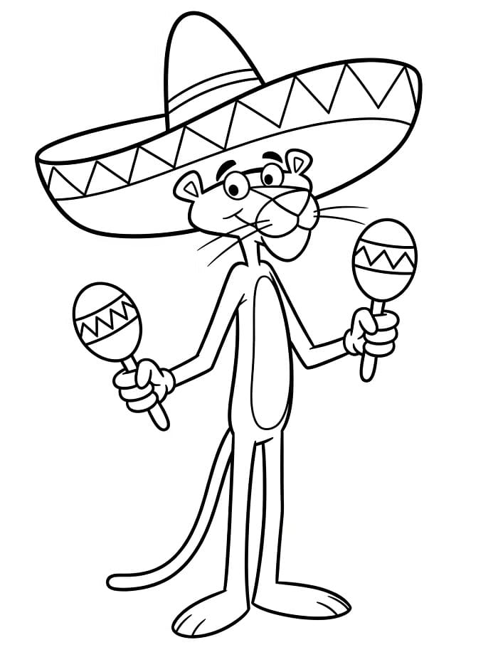 Pantera Rosa Buffa Cartone da colorare