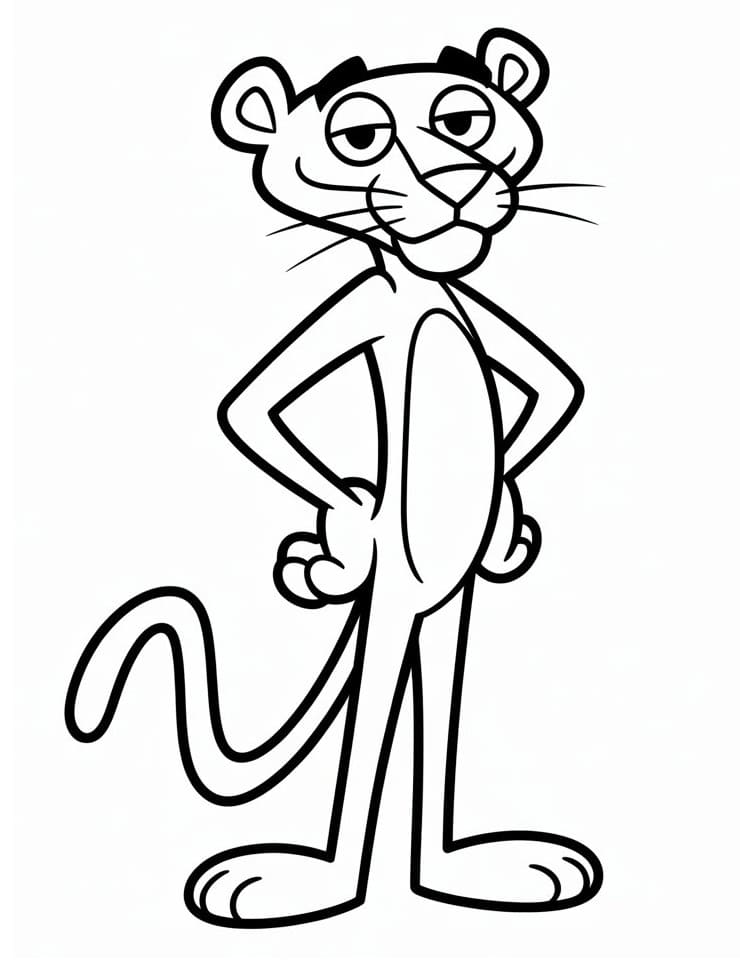 Pantera Rosa Cartone da colorare