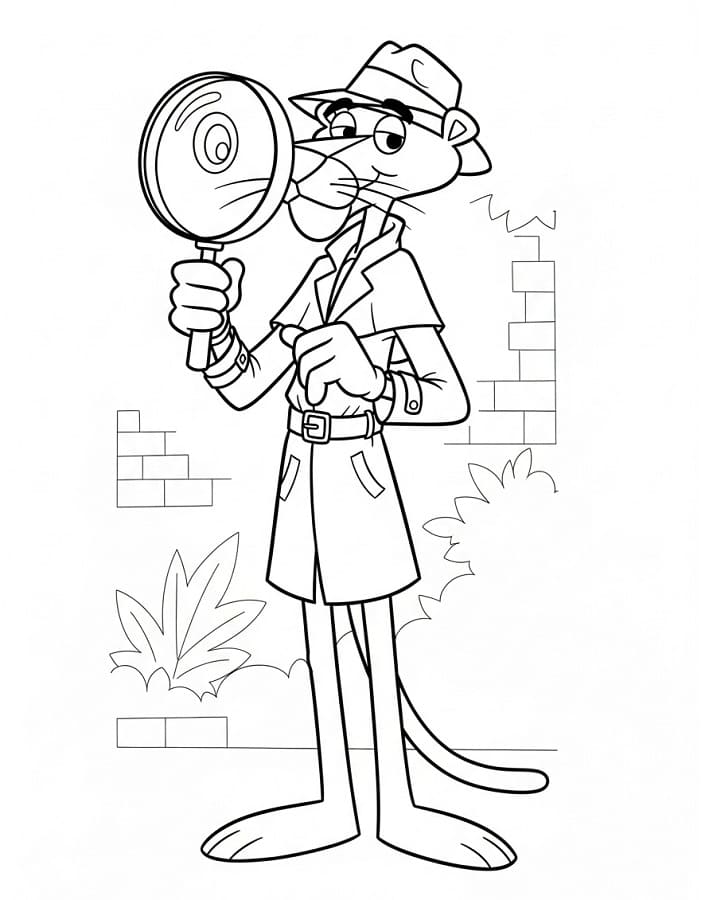 Pantera Rosa Detective da colorare