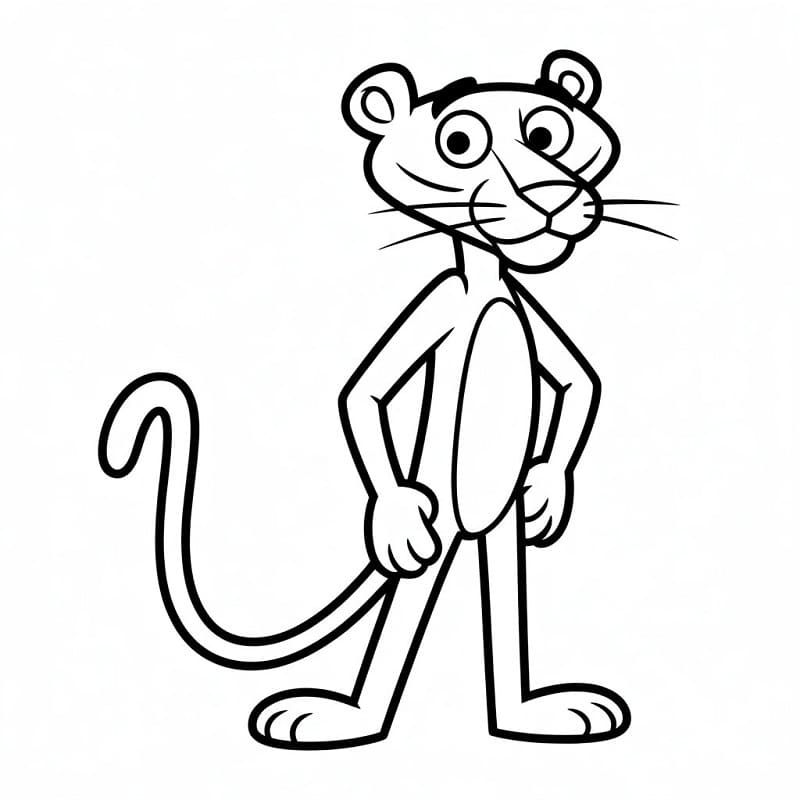 Pantera Rosa Facile da colorare