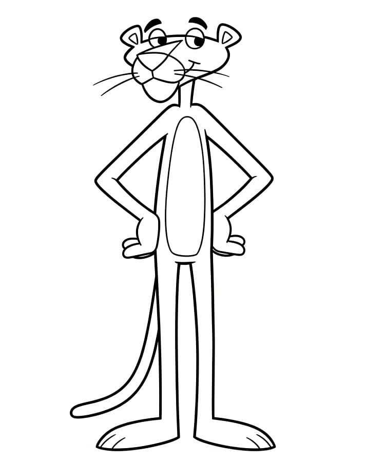 Pantera Rosa Felice da colorare