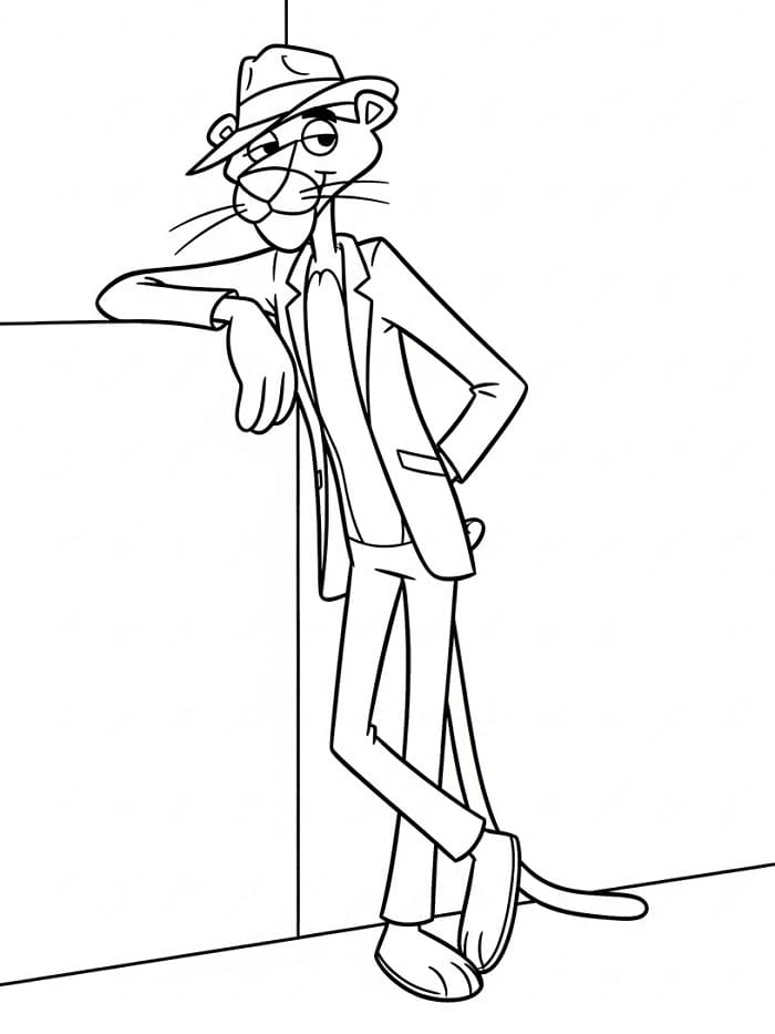 Pantera Rosa Gratis Stampabile da colorare