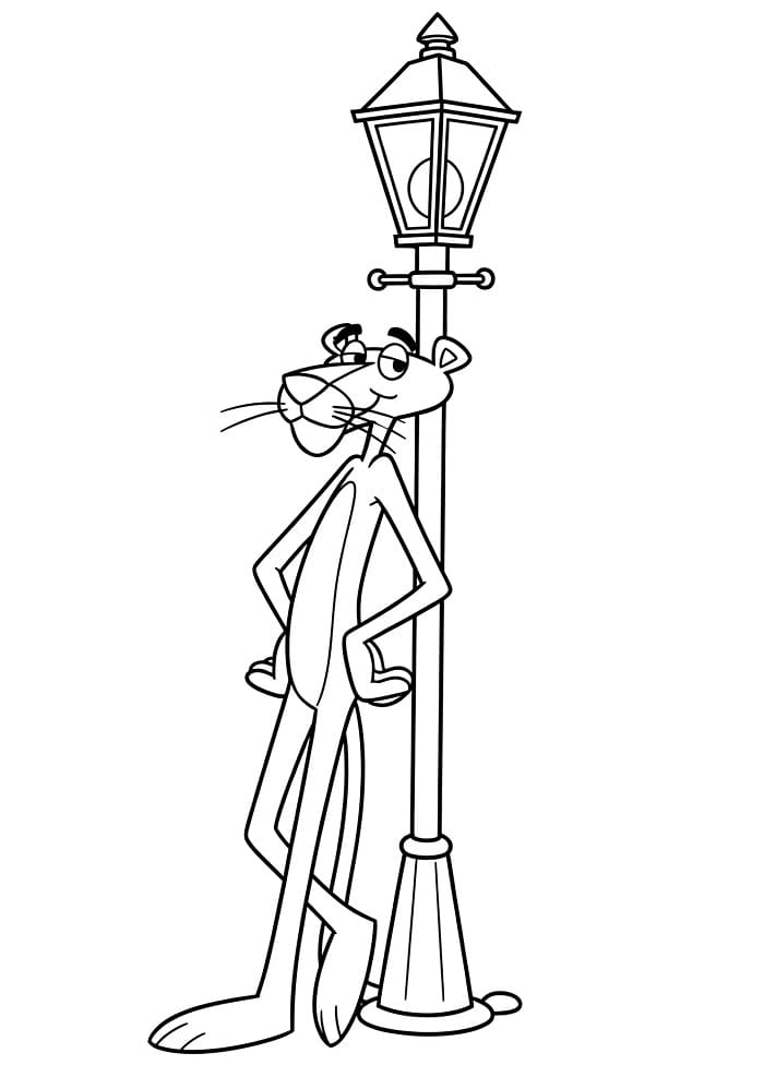 Pantera Rosa Gratis per Bambini da colorare