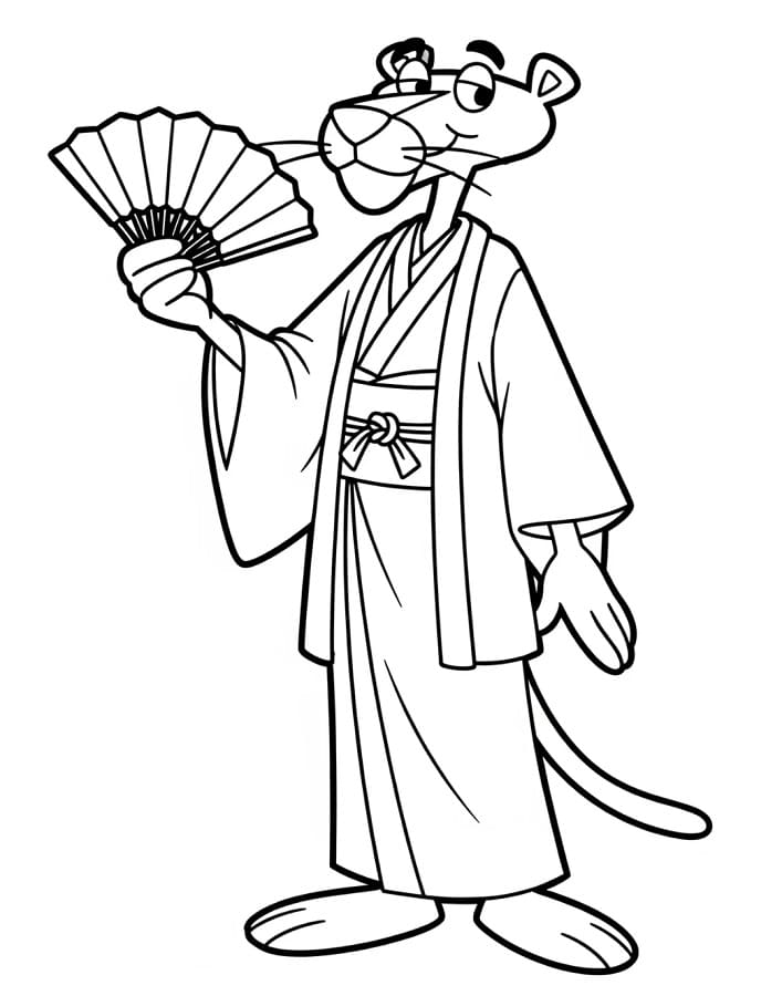 Pantera Rosa Gratuita da colorare