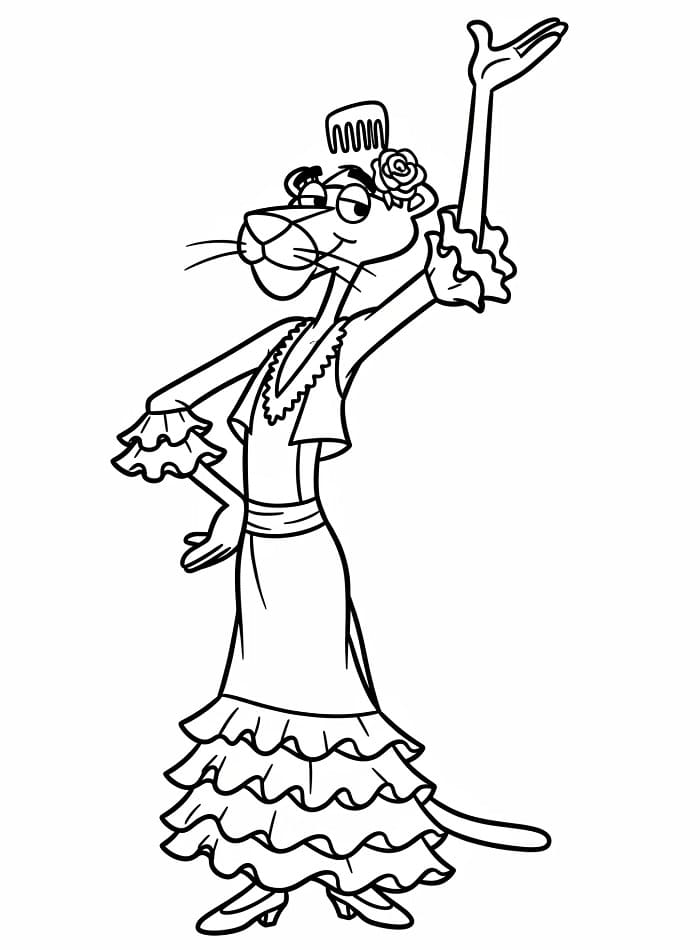 Pantera Rosa Incantevole da colorare