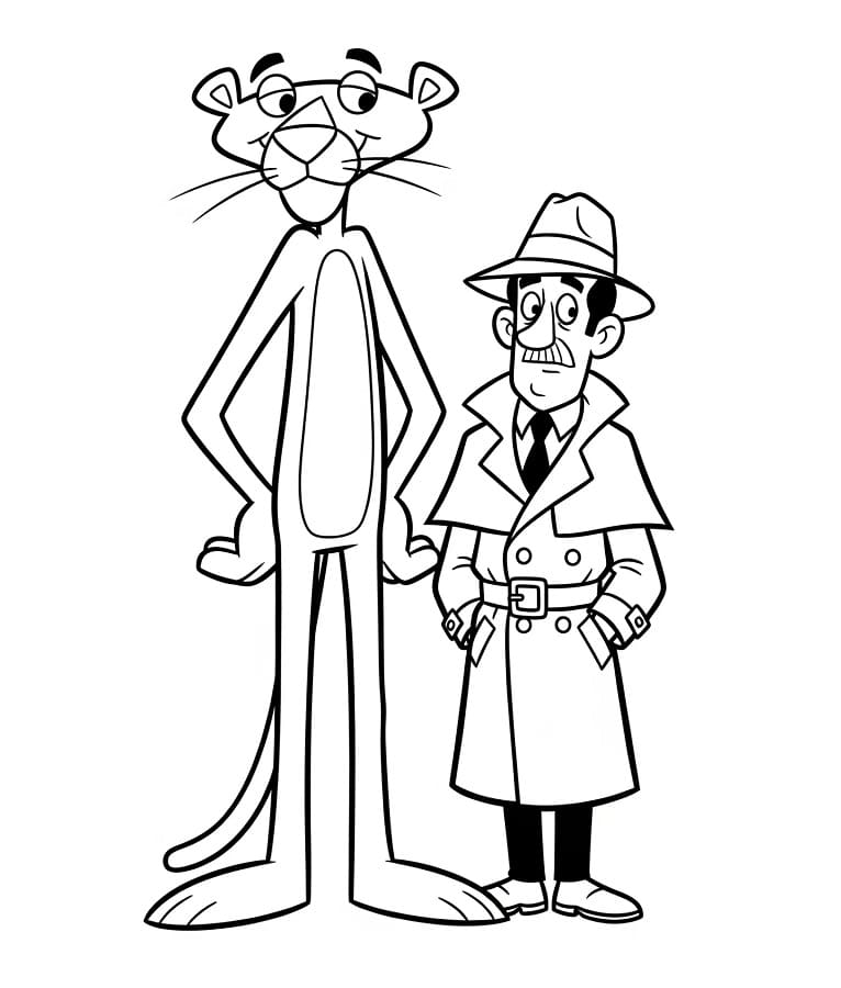 Pantera Rosa Investigatrice da colorare