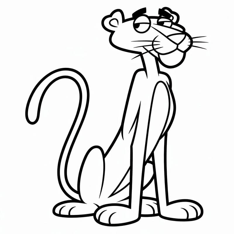 Pantera Rosa Molto Semplice da colorare