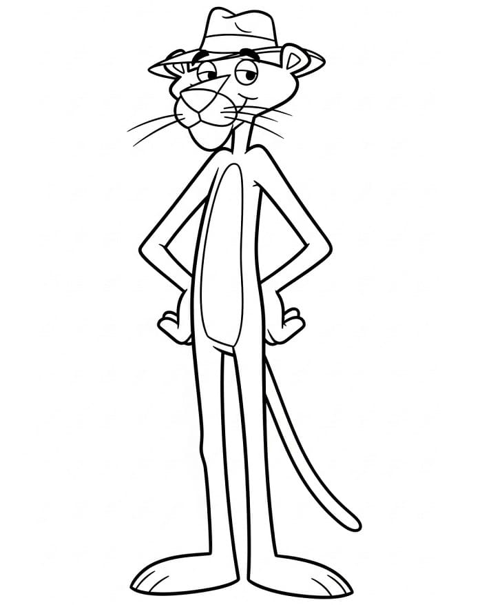 Pantera Rosa Sorridente da colorare