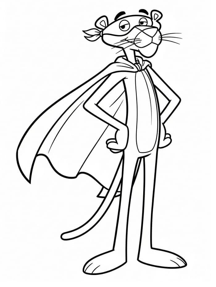 Pantera Rosa Supereroe da colorare