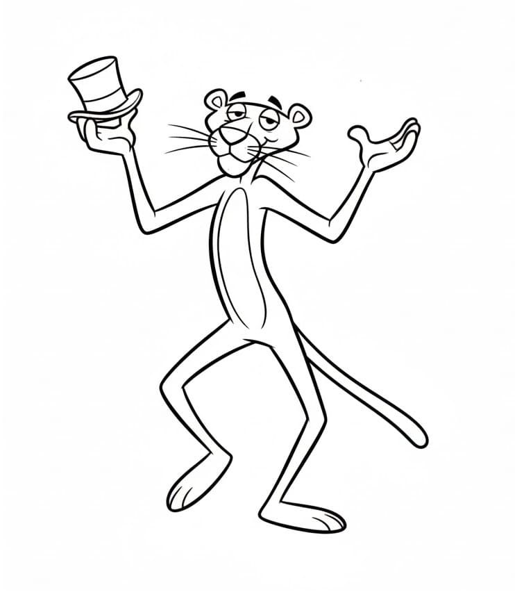 Pantera Rosa che Balla da colorare