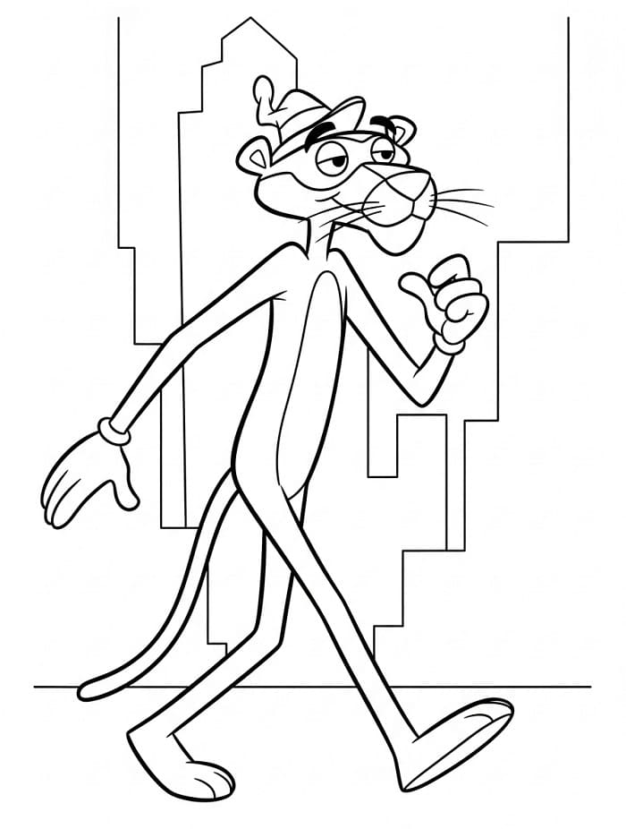 Pantera Rosa che Cammina da colorare