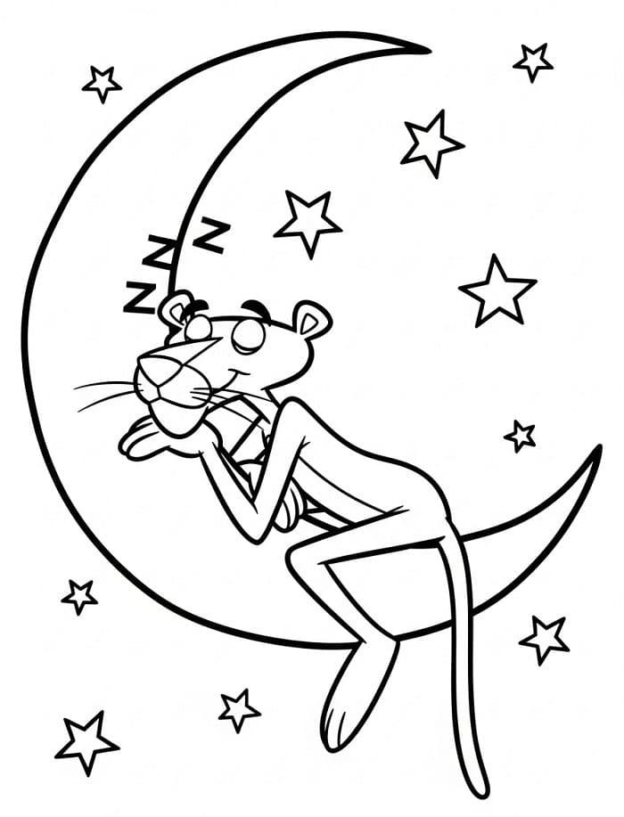 Pantera Rosa che Dorme da colorare