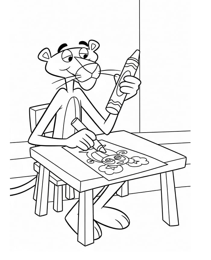 Pantera Rosa da Stampare da colorare