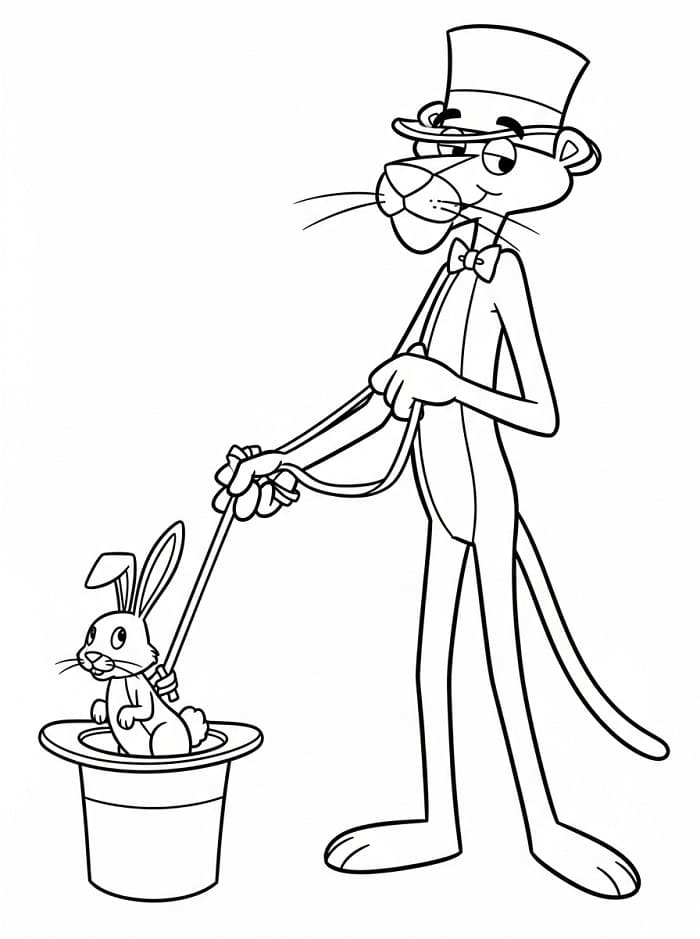 Pantera Rosa e Coniglietto da colorare