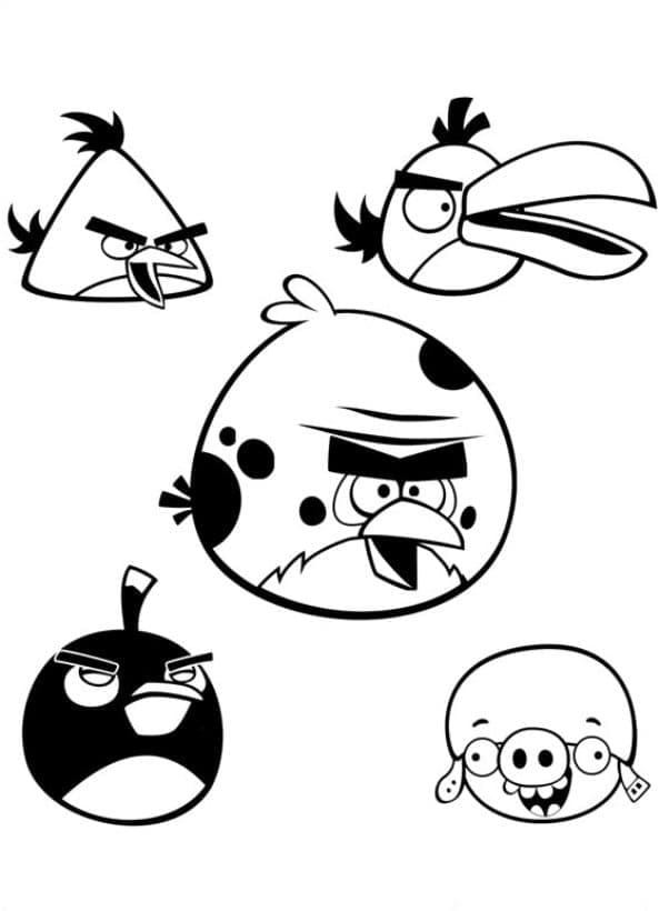 Personaggi Gioco Angry Birds da colorare