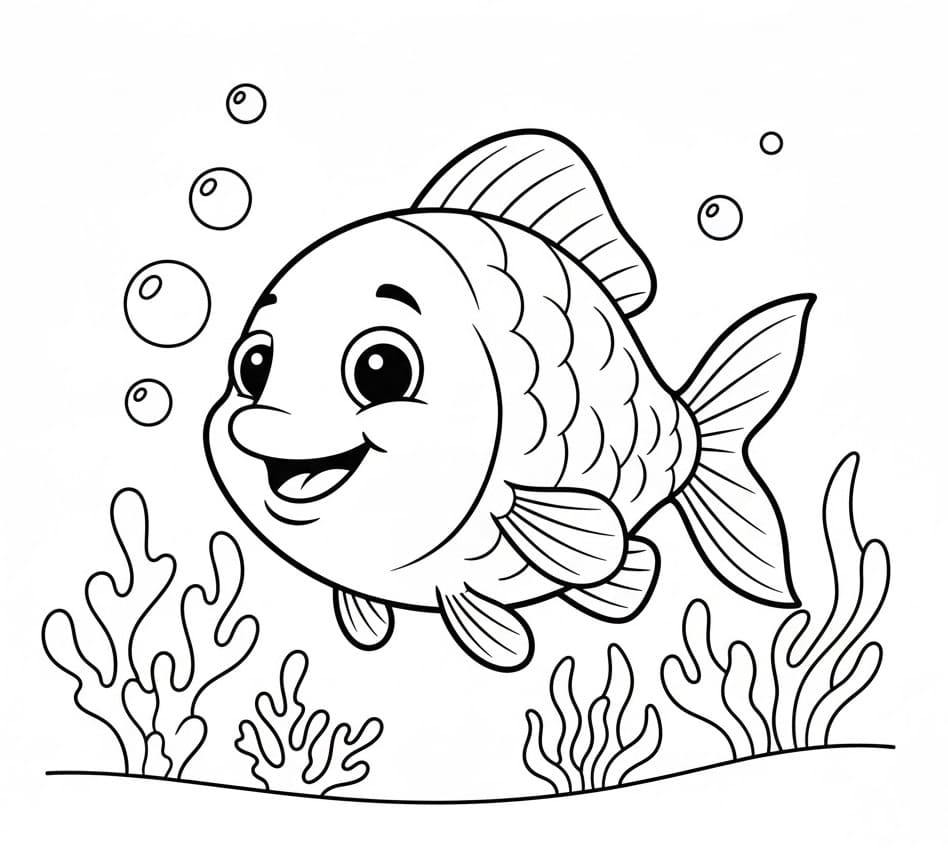Pesce Felice da colorare