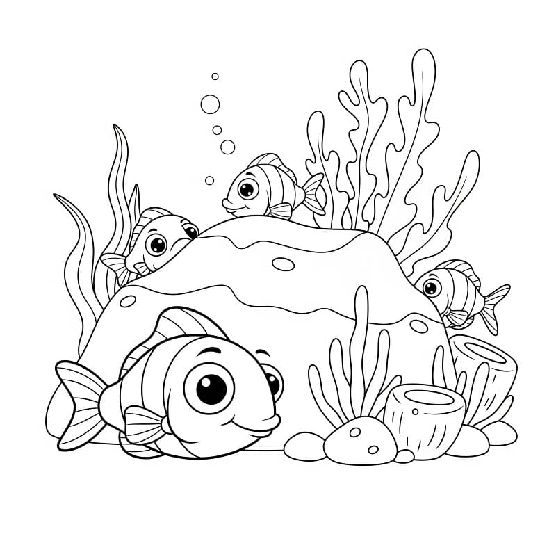 Pesci Oceano Dolcissimi da colorare