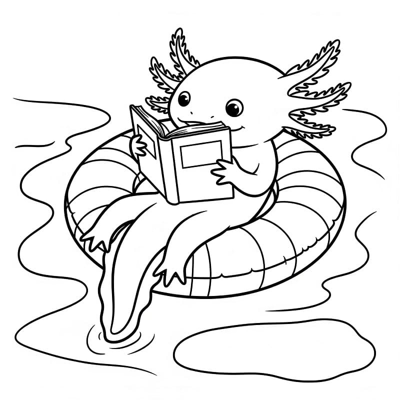 Piccolo Axolotl Dolce da colorare