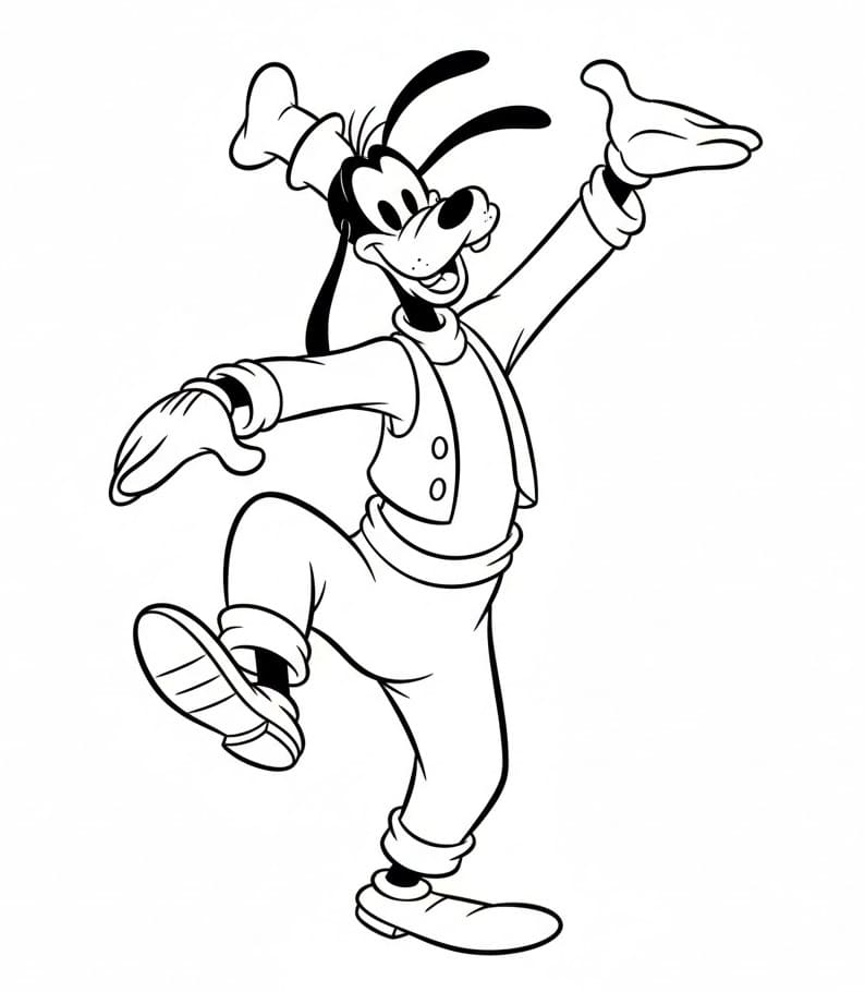 Pippo Divertente da colorare