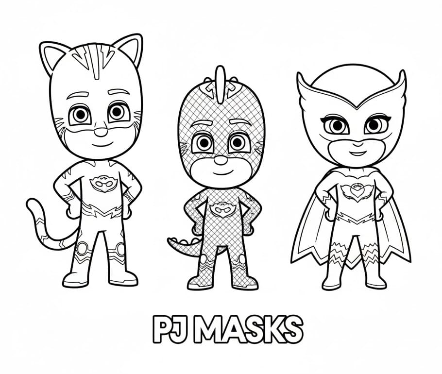 Pj Masks Cartone da colorare