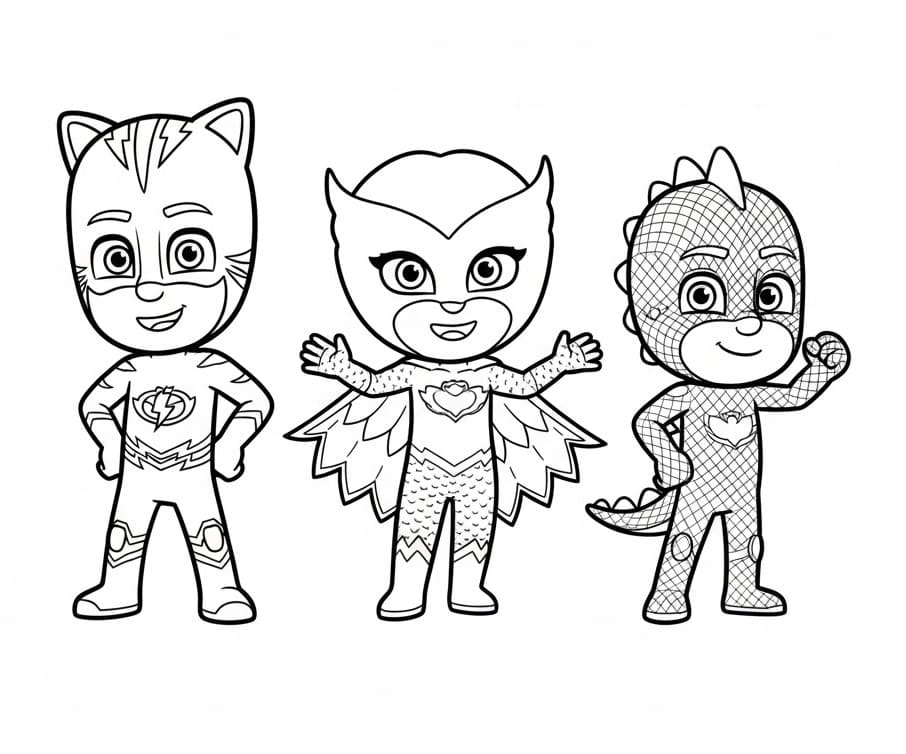 Pj Masks Fantastici da colorare