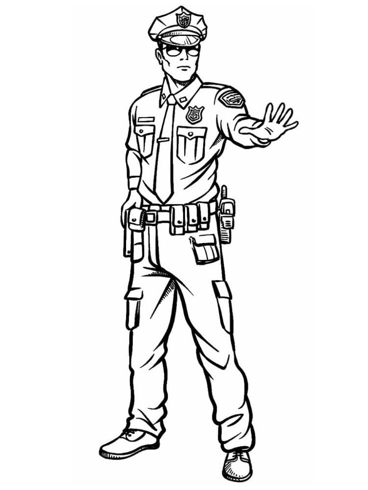 Poliziotto (3) da colorare