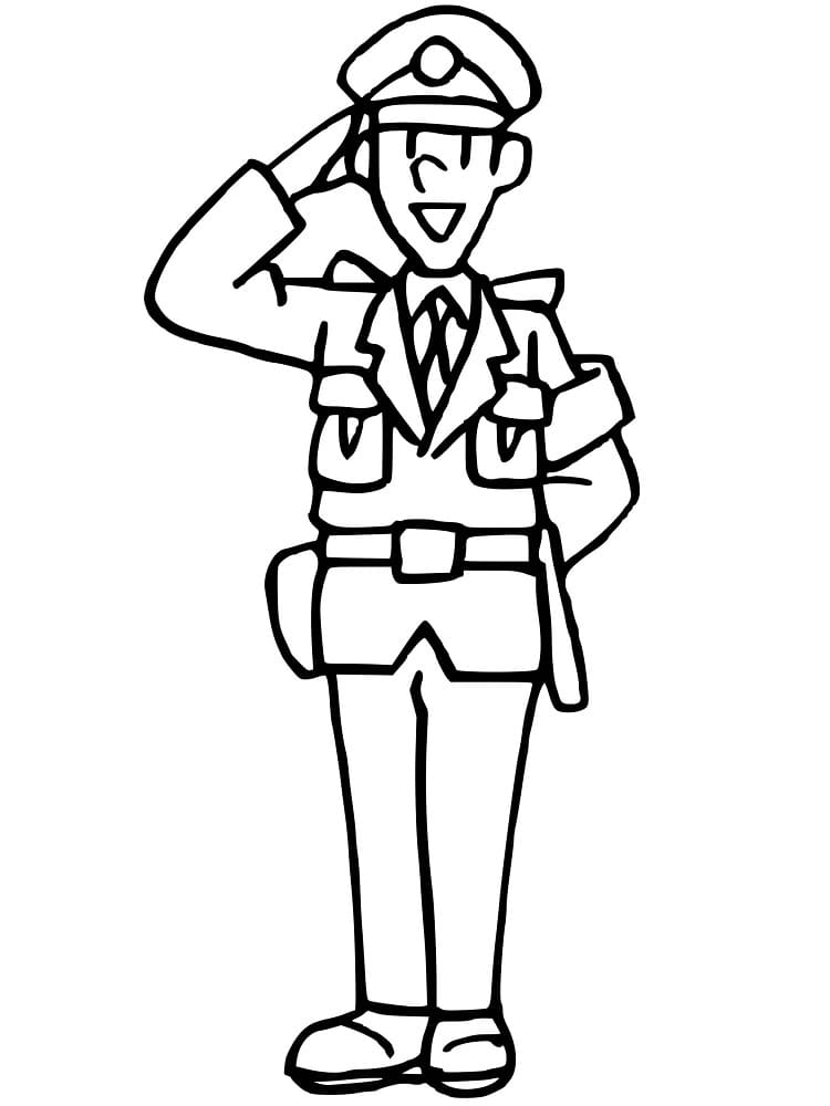 Poliziotto (8) da colorare