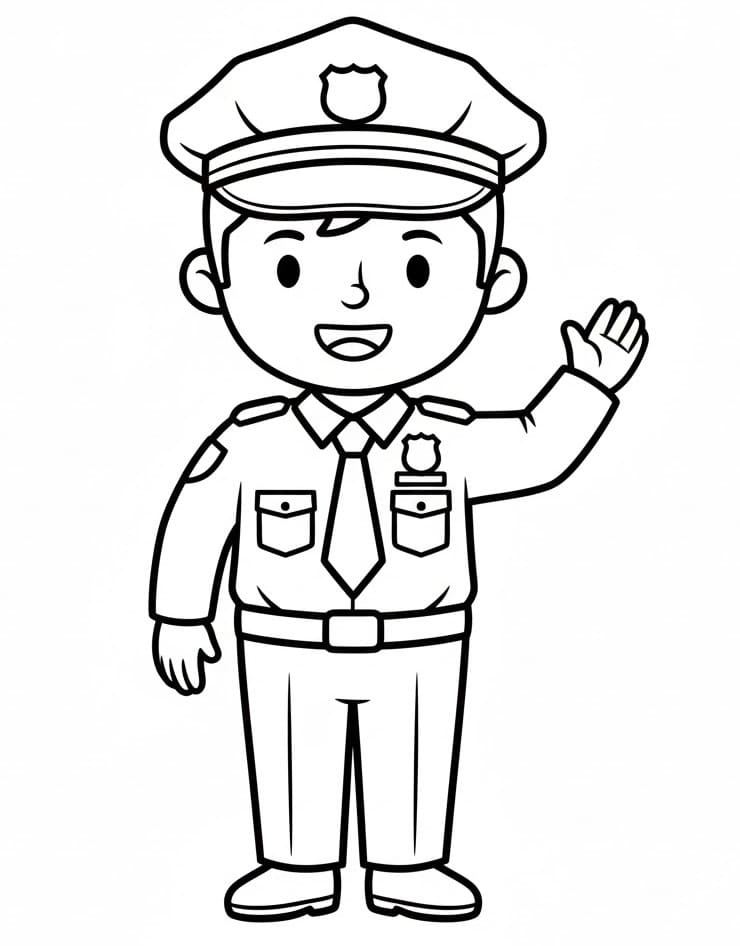 Poliziotto Animato da colorare