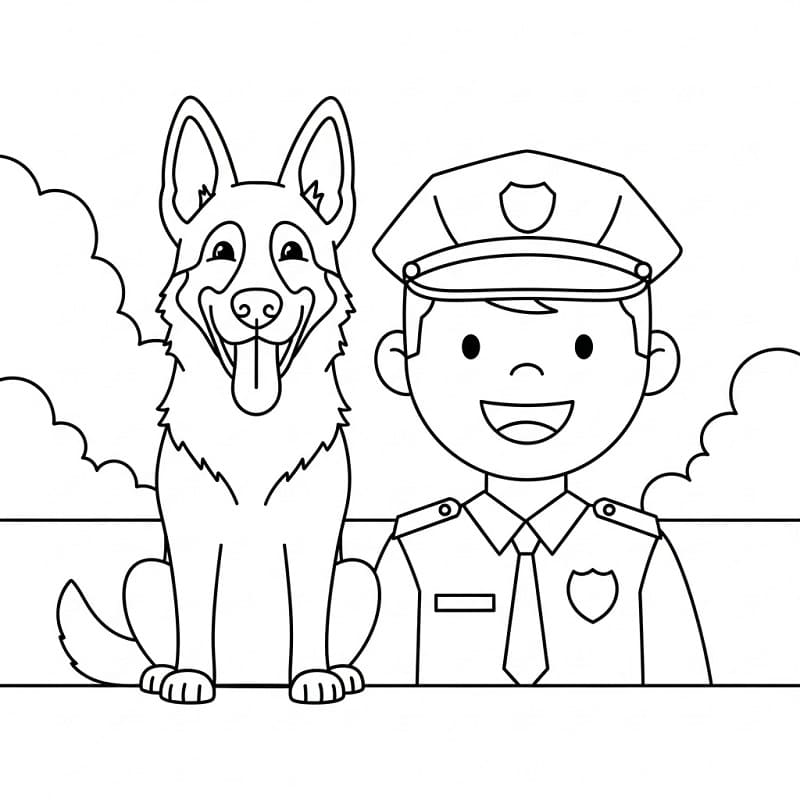 Poliziotto Base da colorare