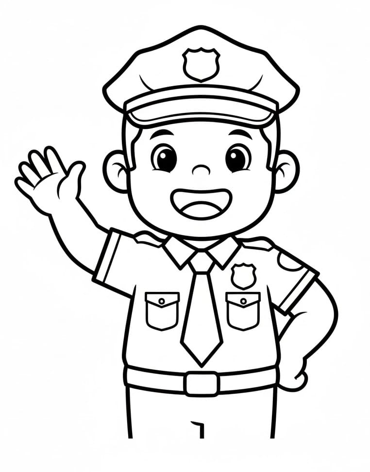 Poliziotto Gratis Stampabile da colorare