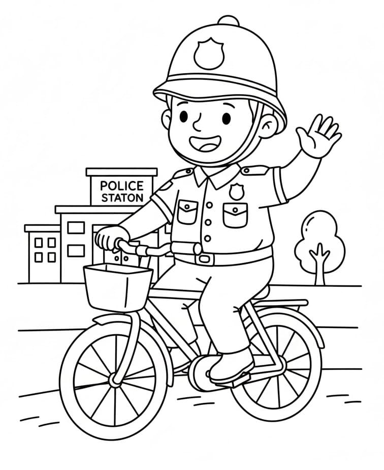 Poliziotto Gratis per Bambini da colorare