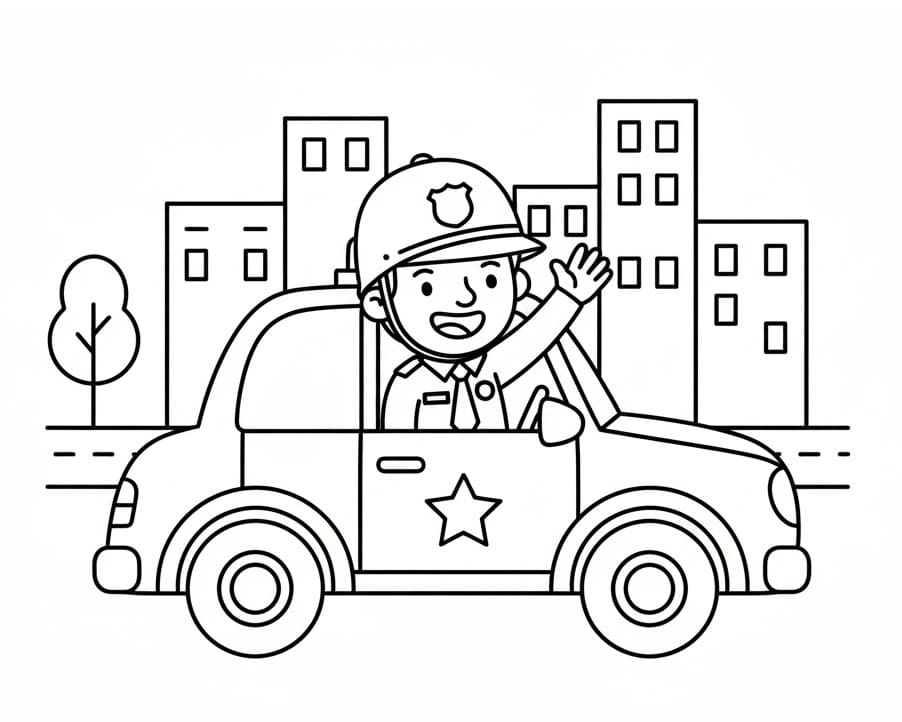 Poliziotto Gratuito da colorare