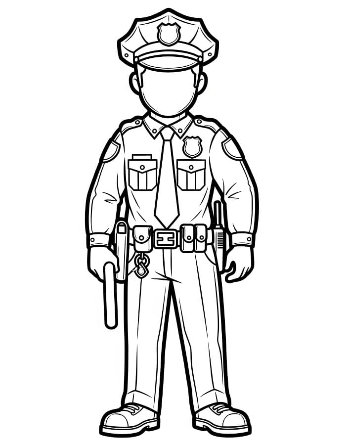 Poliziotto Immagine Gratis da colorare