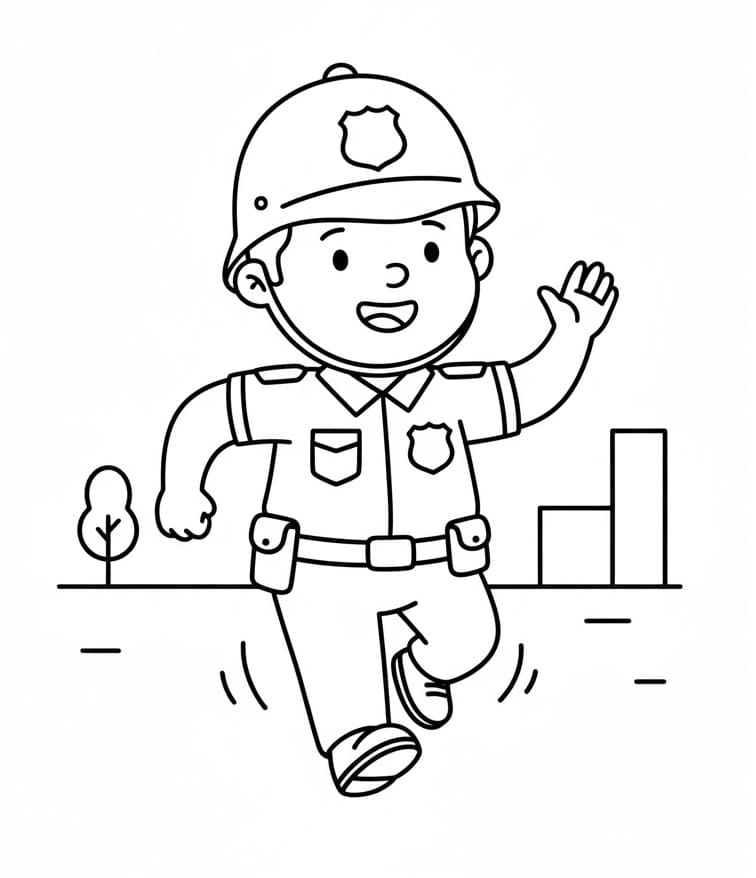 Poliziotto Immagine Stampabile da colorare