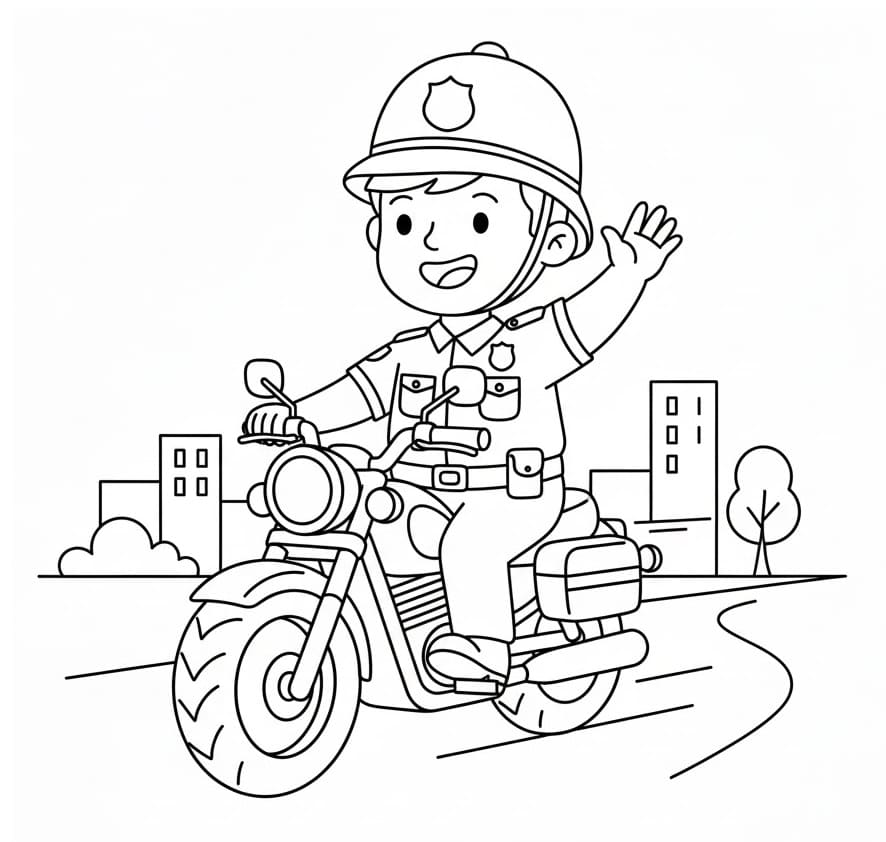 Poliziotto Normale da colorare