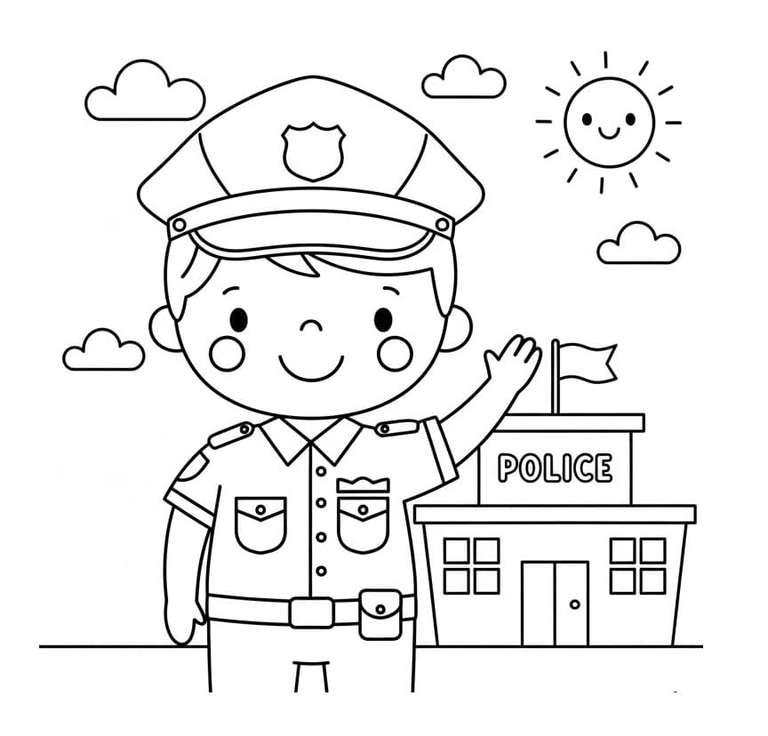 Poliziotto Regalo da colorare