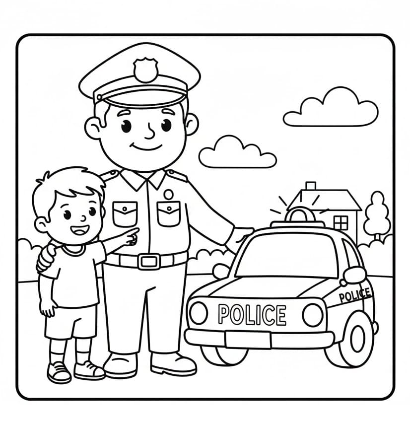 Poliziotto Stampabile Gratis da colorare