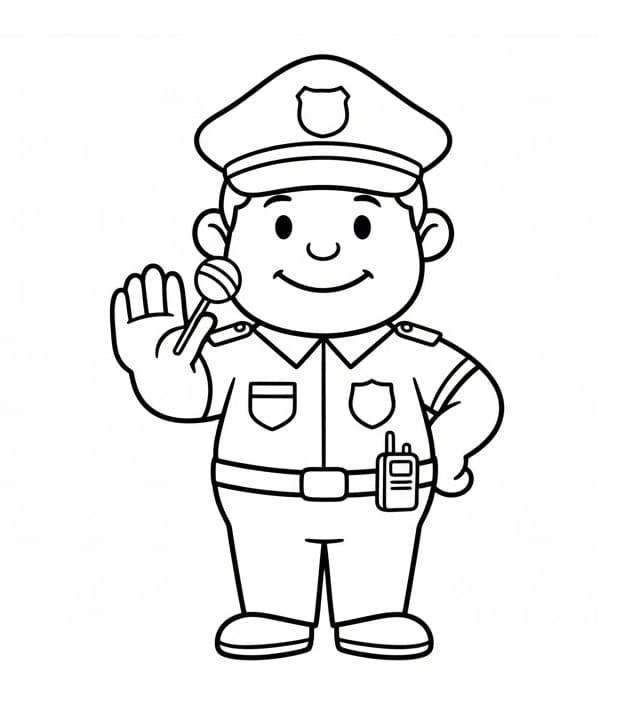 Poliziotto per Bimbi da colorare