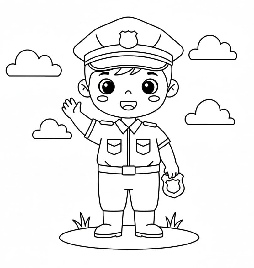 Poliziotto da colorare