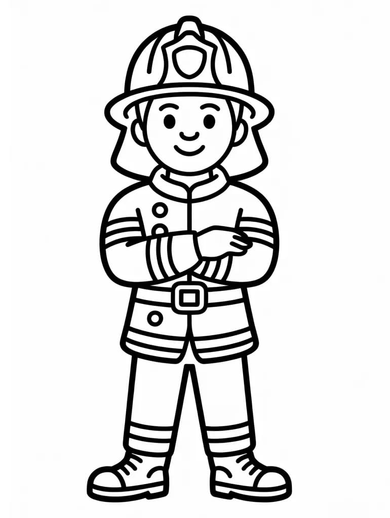 Pompiere Animato da colorare