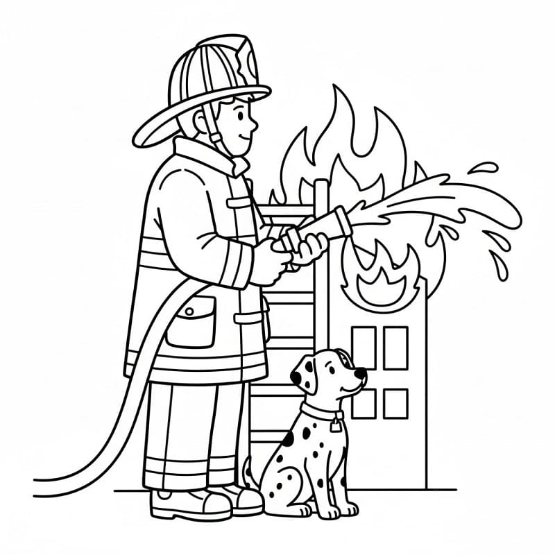 Pompiere Fantastico da colorare