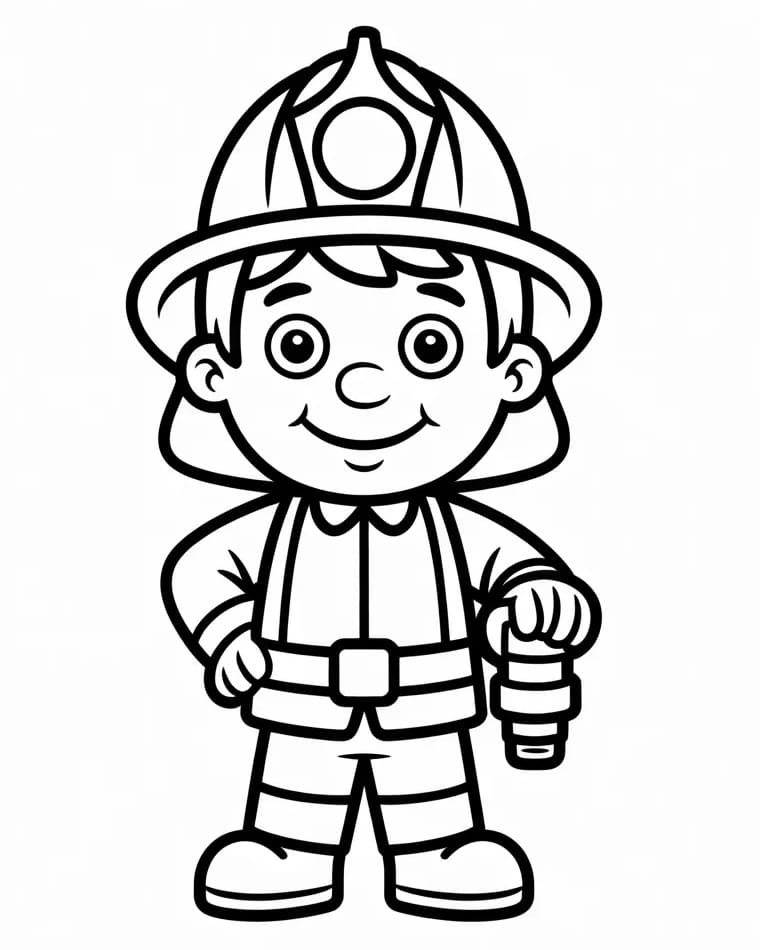 Pompiere Gratis per Bambini da colorare