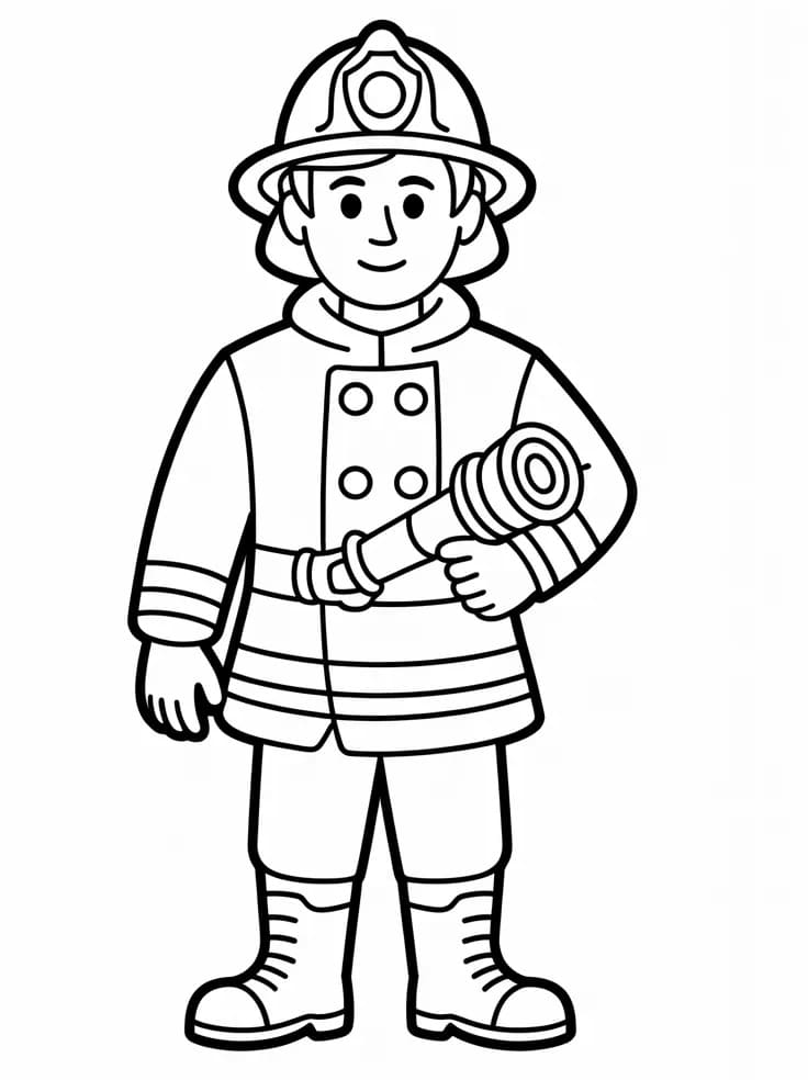 Pompiere Gratuito da colorare